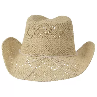 Kapelusz Kowbojski Damski BOHO Beżowy + Okulary Aviator Lato Western R251B - 4