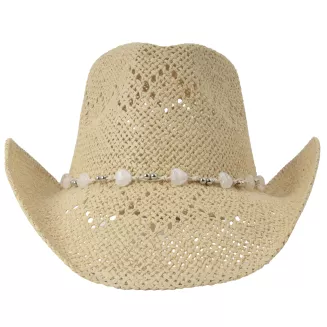 Kapelusz Kowbojski Damski BOHO Beżowy + Okulary Aviator Lato Western R251B - 7