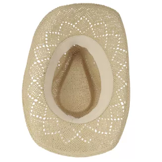 Kapelusz Kowbojski Damski BOHO Beżowy + Okulary Aviator Lato Western R251B - 10