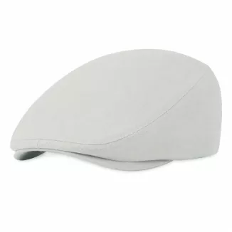 Kaszkiet Męski Bawełniany Szary Letni Czapka Flat Cap Jasny Popiel Lato K311C - 3