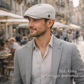 Kaszkiet Męski Beżowy Peaky Blinders Shelby BAWEŁNA Czapka Letnia K308B - 5