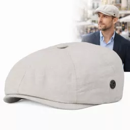Kaszkiet Męski Beżowy Peaky Blinders Shelby BAWEŁNA Czapka Letnia K308B
