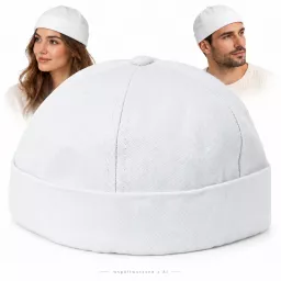 Czapka Dokerka Leonka Fisherman Bawełniana Unisex Biała K263F