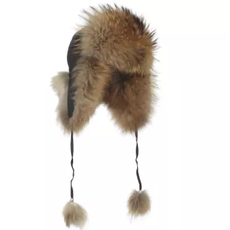 Czarna Damska pilotka skórzana naturalne futro luksusowa W526B Polar Fashion - 2