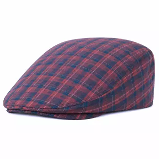 Kaszkiet Męski Bawełniany Bordowy Granatowy Letni Czapka Flat Cap Kratę K311F - 4