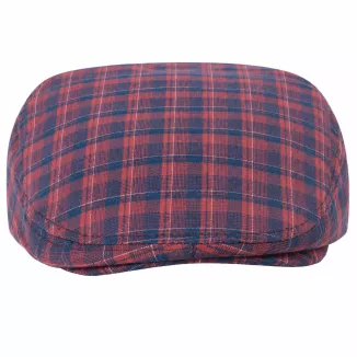Kaszkiet Męski Bawełniany Bordowy Granatowy Letni Czapka Flat Cap Kratę K311F - 5