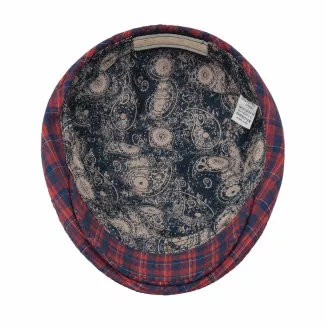 Kaszkiet Męski Bawełniany Bordowy Granatowy Letni Czapka Flat Cap Kratę K311F - 8