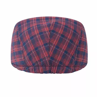 Kaszkiet Męski Bawełniany Bordowy Granatowy Letni Czapka Flat Cap Kratę K311F - 7