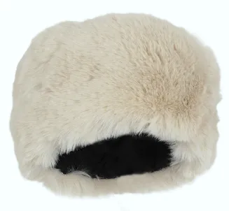 W507A Cappuccino Zimowa czapka damska ciepły toczek futrzany - 3