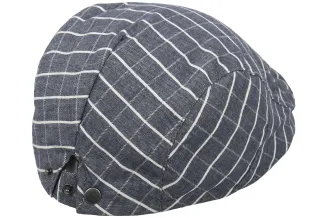PolarFashion Kaszkiet Męski K182B Niebieski Bawełna Kratka 57–61 - 4