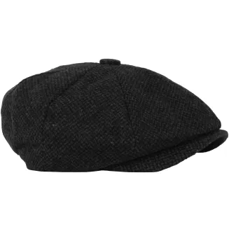 Kaszkiet Męski Ciepły Ciemnoszary w Jodełkę K285 Polar Fashion – Styl Retro - 3