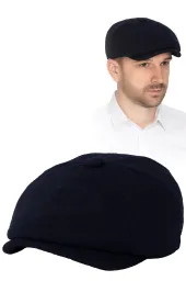Ciepły Kaszkiet Shelby Peaky Blinders Granatowa Jodełka K275C Polar Fashion