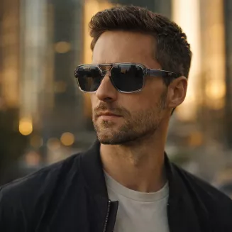 Szare męskie okulary polaryzacyjne do jazdy autem UV 400 Solano SS21102A - 4