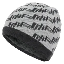 W351A Grey Warm Hat Knitted With Soft Faux Fur Lining
