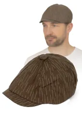 Brązowy kaszkiet męski bawełniany letnia czapka Peaky Blinders Shelby K225C