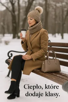 W359Bk Khaki Haker Women'S Winter Set Knitted Hat With Scarf - 4