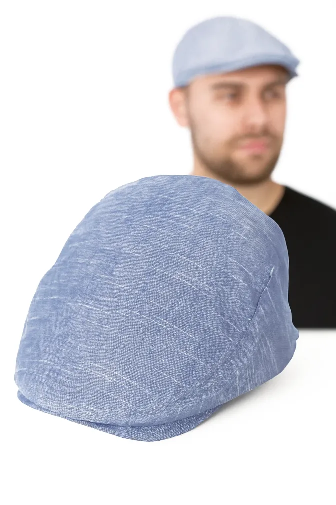 Jasny niebieski kaszkiet męski K269D 100% bawełna wygoda i luz Polar Fashion