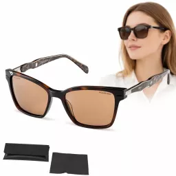 Polaryzacyjne brązowe damskie okulary przeciwsłoneczne Solano SS90215C