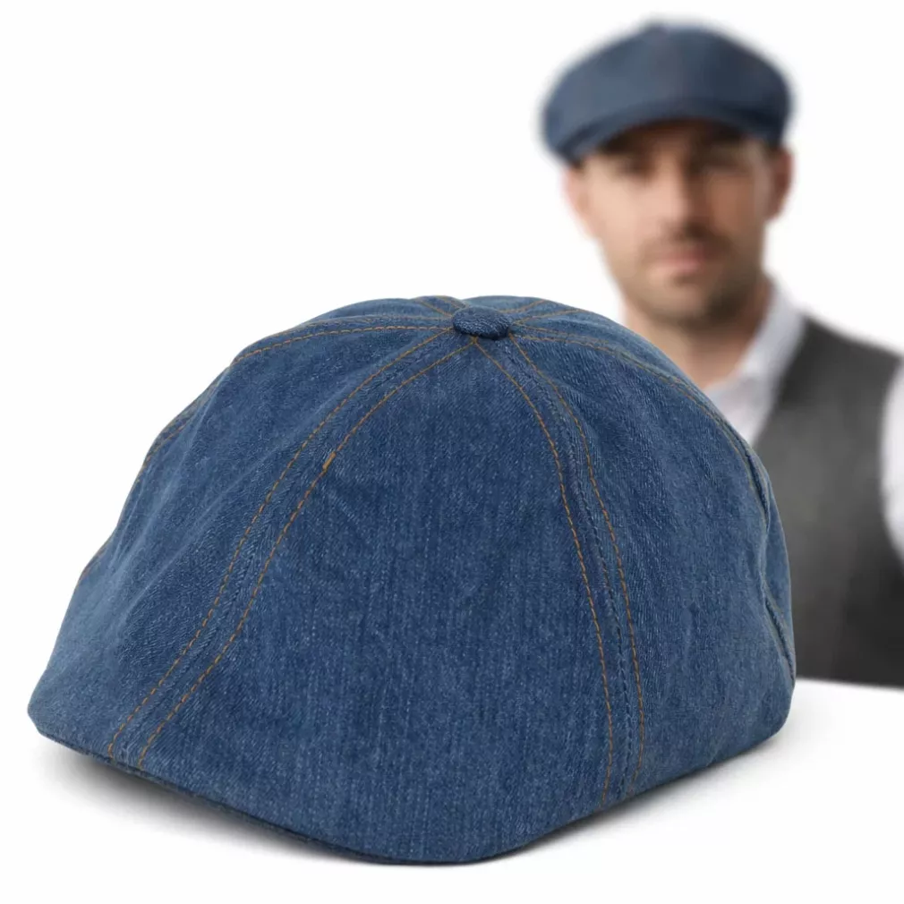 Niebieski Kaszkiet Bawełniany  Gazeciarza Peaky Blinders Jeansowy  K301B