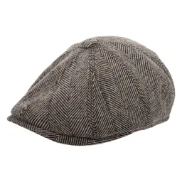 K213C Brązowa jodełka Kaszkiet męski bawełniana czapka Peaky Blinders Shelby