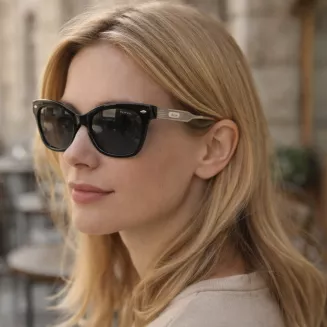 Okulary przeciwsłoneczne damskie Solano SS90217A czarne gold grey acetate - 6