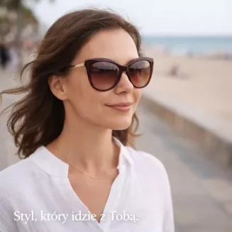 Solano Damskie Okulary Przeciwsłoneczne Cat-Eye Brązowe SS90219B - 8