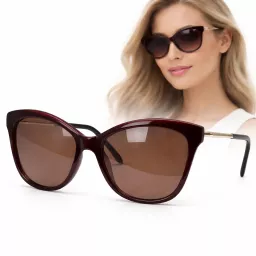 Solano Damskie Okulary Przeciwsłoneczne Cat-Eye Brązowe SS90219B