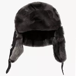 Czapka Zimowa Skórzana Pilotka Uszatka Unisex Futro Naturalna Skóra W533F - 8