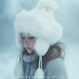 Biała zimowa czapka uszatka W210H ciepła mongołka bajka dla dziewczynki Polar Fashion - 6