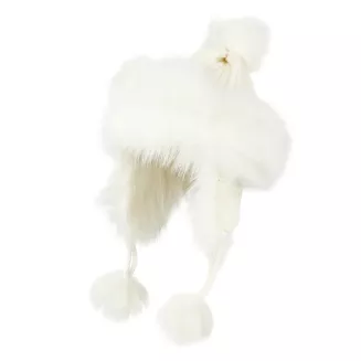 Biała zimowa czapka uszatka W210H ciepła mongołka bajka dla dziewczynki Polar Fashion - 2