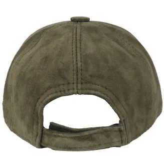 Czapka Skórzana Ocieplana Bejsbolówka Khaki Unisex K265C Polar Fashion - 4