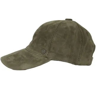 Czapka Skórzana Ocieplana Bejsbolówka Khaki Unisex K265C Polar Fashion - 5