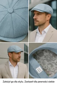 Peaky Blinders Turkusowy kaszkiet Shelby z klasą – Męska elegancja  K267B - 7