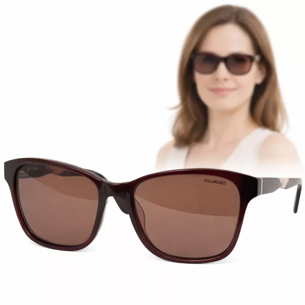 Solano Brązowe Przeciwsłoneczne Damskie Okulary Polaryzacyjne  SS90207B