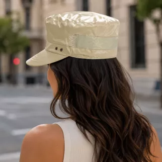 CZAPKA PATROLÓWKA DAMSKA BEŻ MILITARY CAP Z DASZKIEM K48C - 4