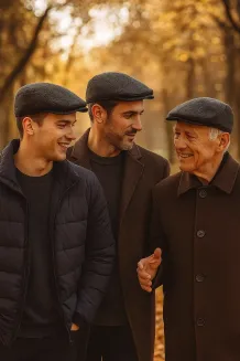 Grafitowy Elegancki Kaszkiet w Jodełkę K280 Polar Fashion  Styl na Chłody - 7