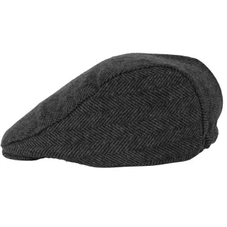 Grafitowy Elegancki Kaszkiet w Jodełkę K280 Polar Fashion  Styl na Chłody - 2