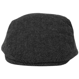 Grafitowy Elegancki Kaszkiet w Jodełkę K280 Polar Fashion  Styl na Chłody - 3