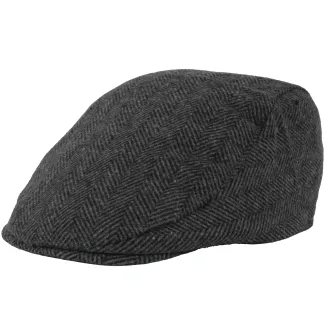 Grafitowy Elegancki Kaszkiet w Jodełkę K280 Polar Fashion  Styl na Chłody - 4