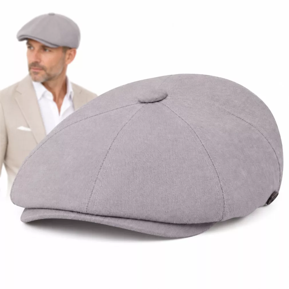 Kaszkiet Męski Bawełniany Letnia Czapka Peaky Blinders Beżowy K308K
