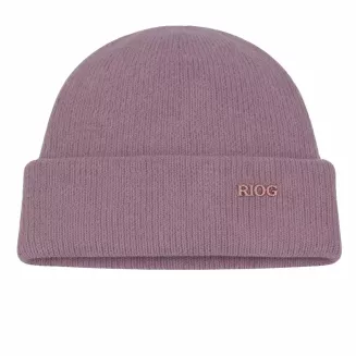 Czapka damska zimowa liliowa pudrowy fiolet, z angorą | Polar Fashion W527C - 2