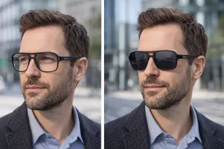 Okulary męskie clip-on polaryzacja UV400 matowe czarne Solano CL90288B - 8