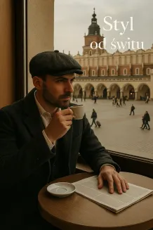 Ocieplany Kaszkiet Męski Peaky Blinders Jodełka Zielono-Granatowa K-274A - 7