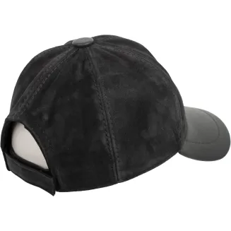 K205F Szara Skórzana czapka bejsbolówka regulacja - 2