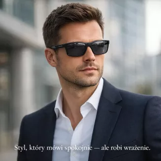 Czarne Męskie Okulary Przeciwsłoneczne Polaryzacyjne Solano SS21117A - 5