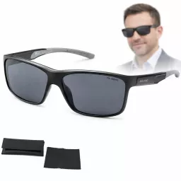 Czarne Męskie Okulary Przeciwsłoneczne Polaryzacyjne Solano SS21117A