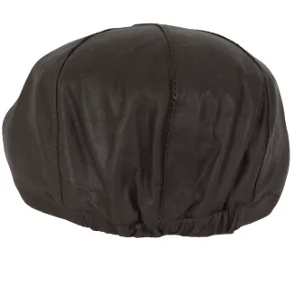 Skórzany kaszkiet Polar Fashion K233K – czekoladowy styl unisex z pikowaną podszewką - 7