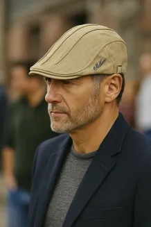 K218A Beige Men'S Cotton Cap - 4