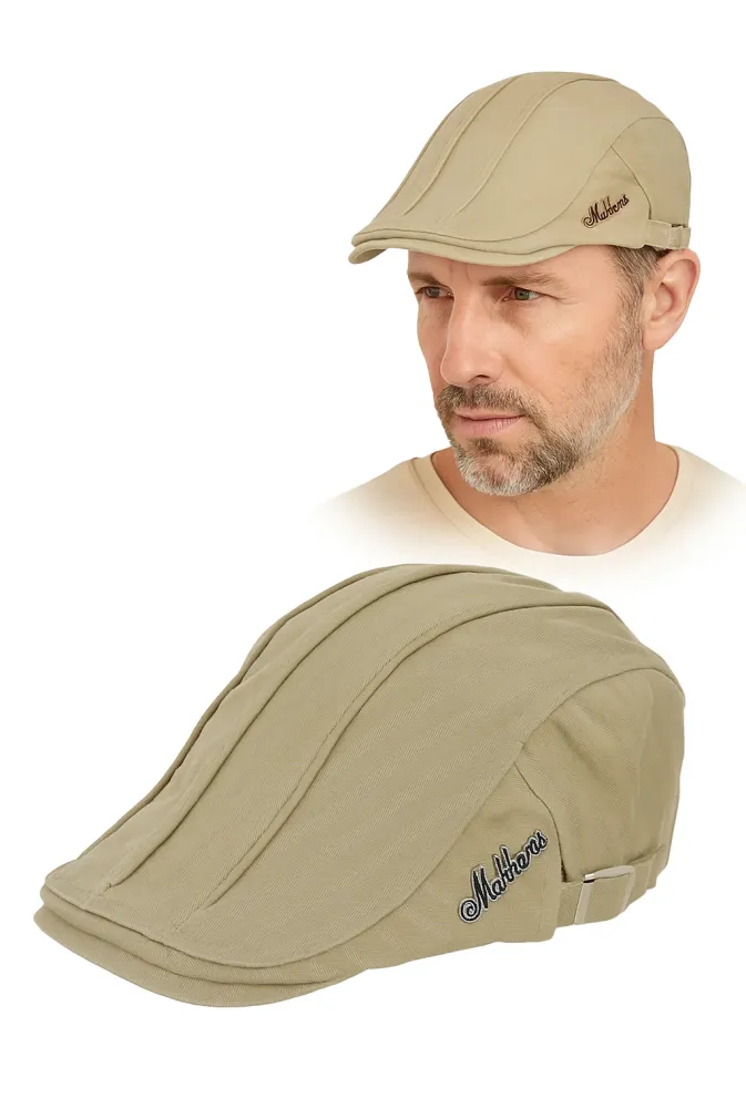 K218A Beige Men'S Cotton Cap