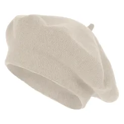 W479B Jasnobeżowy damski beret francuski z antenką